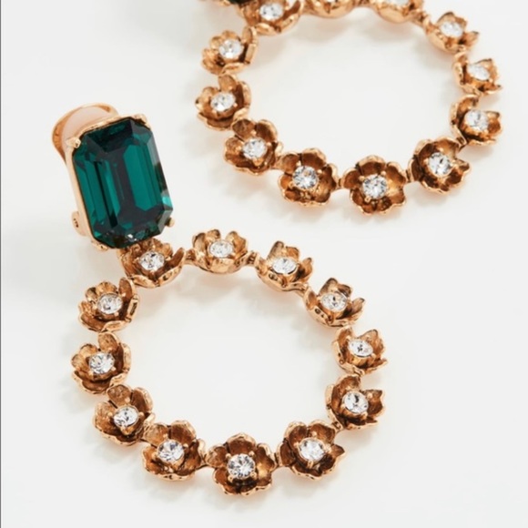 Oscar De La Renta
Flower Hoop Stud Earrings with Stone - Picture 3 of 3
